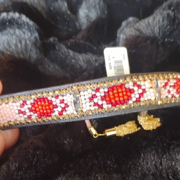 Rebecca minkoff Elegant Red and Gold Beaded Bracelet - Picture 6 of 8